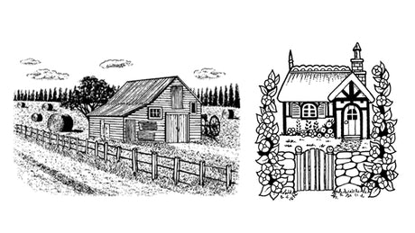 Landscape + House Stamps