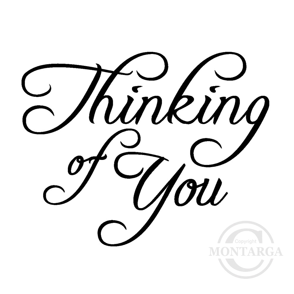 0315 D - Thinking of You Wording Rubber Stamp