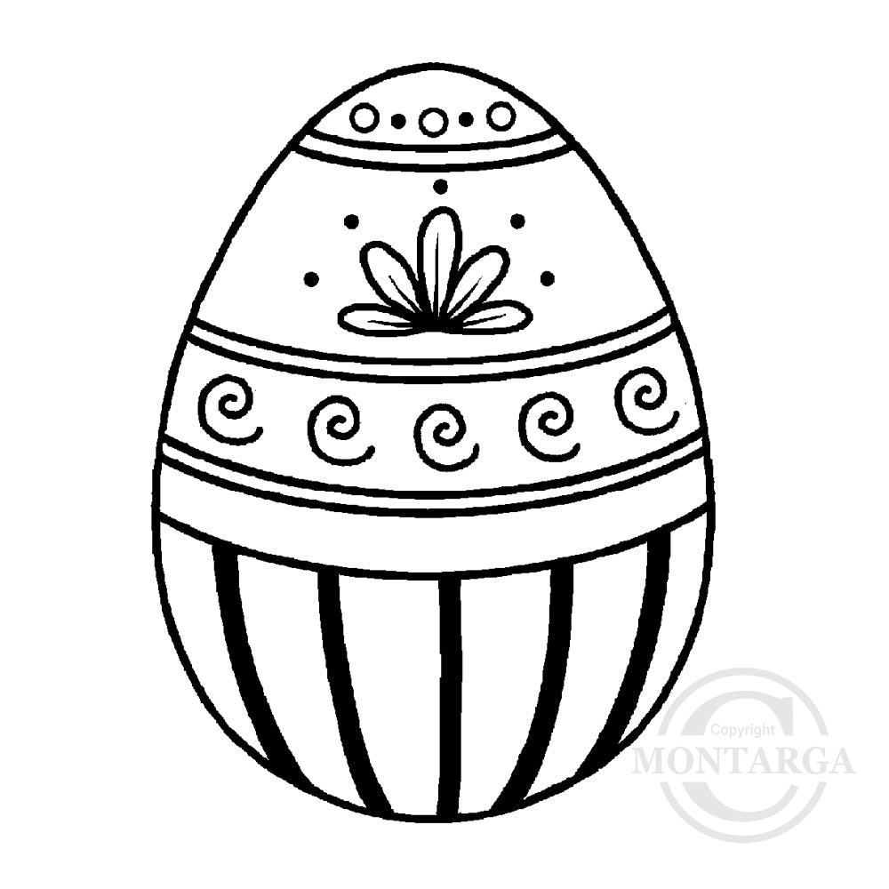 0323 A or D - Easter Egg Wording Rubber Stamp