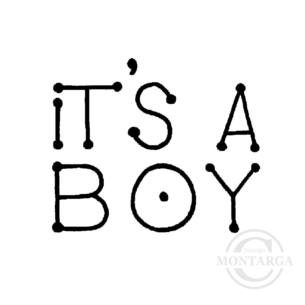 0327 A - It's A Boy Wording Rubber Stamp