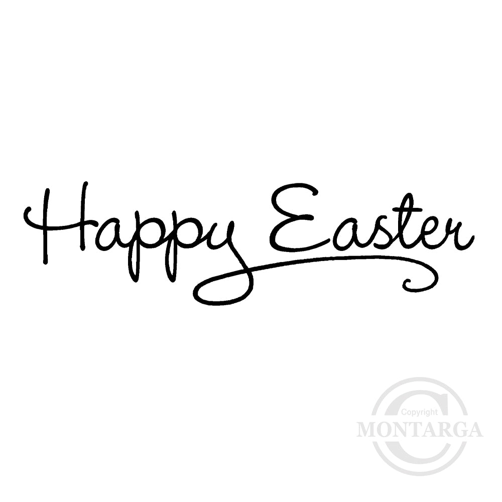 0338 BB - Happy Easter Wording Rubber Stamp