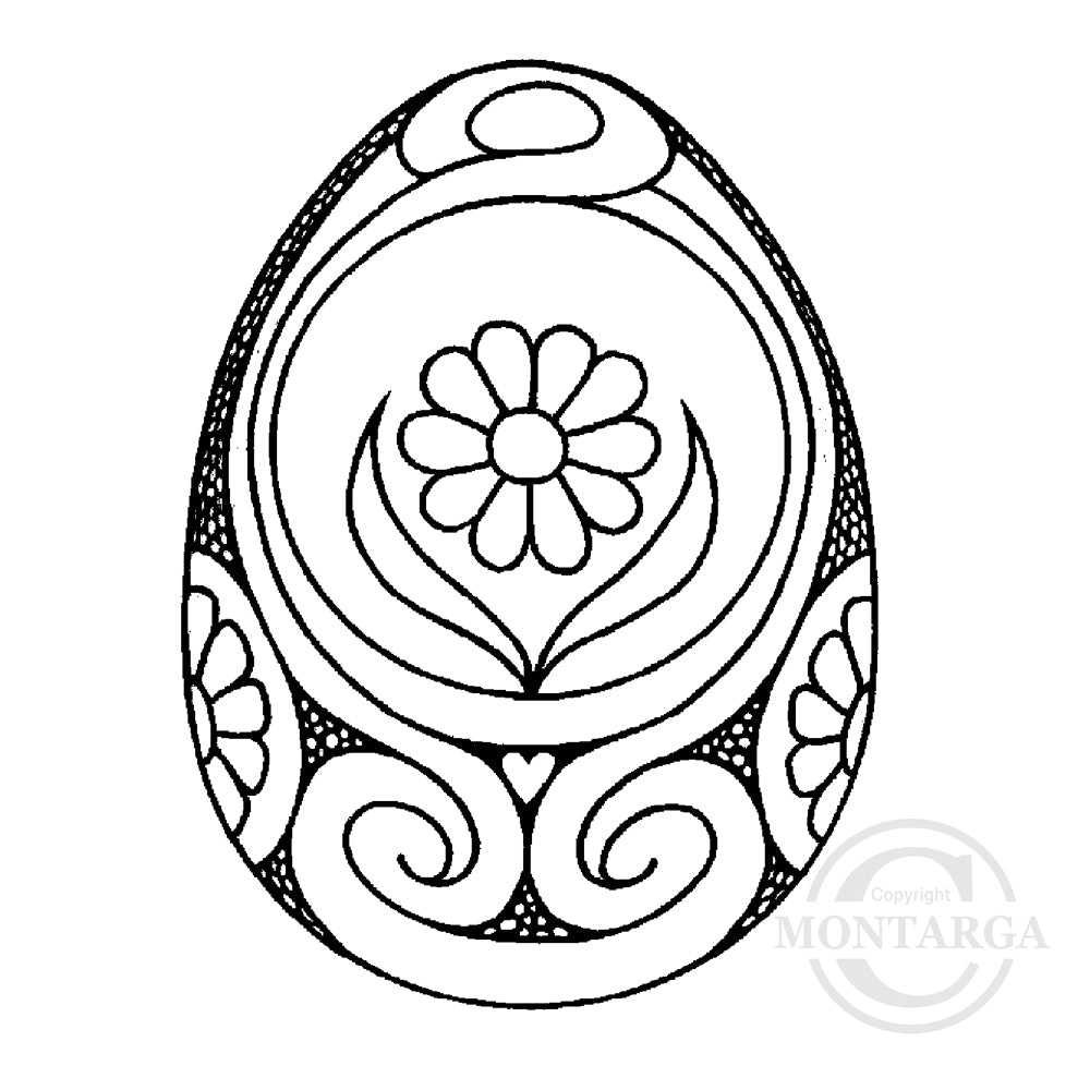 0349 C or F - Easter Egg Rubber Stamp