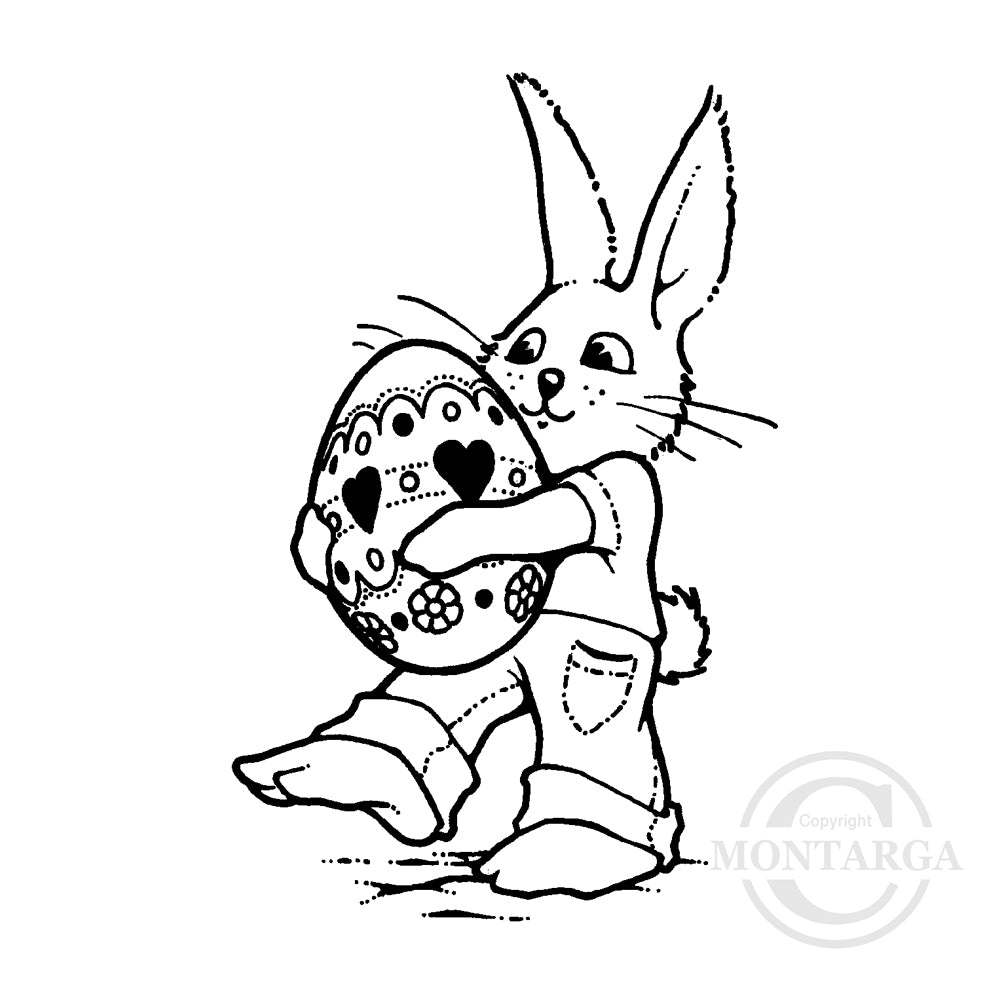 0350 E - Easter Bunny Rubber Stamp