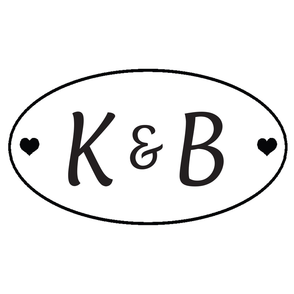 0371 B Oval Border - Personalised Initials Rubber Stamp