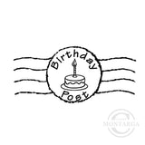 0399 B - Birthday Post Wording Rubber Stamp