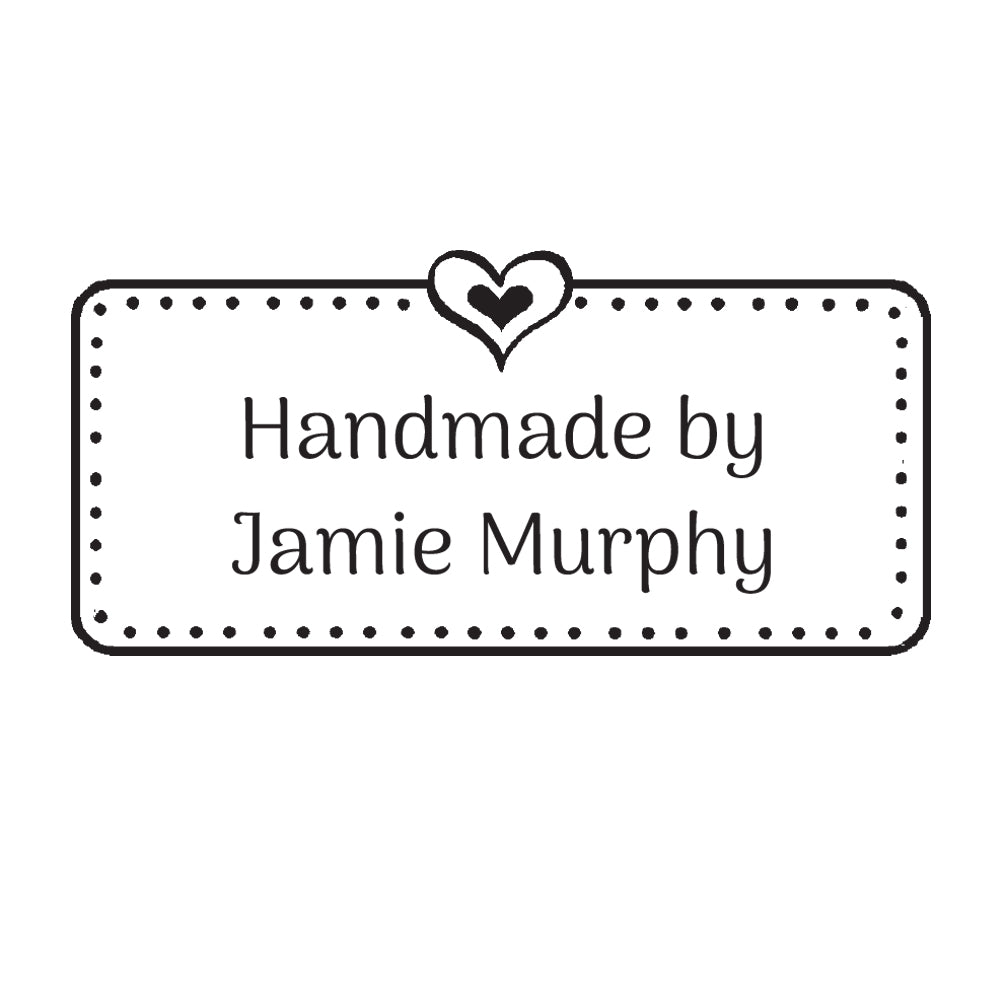 0423 B Heart Frame - Personalised Rubber Stamp