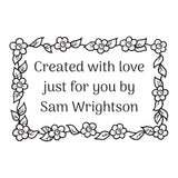 0468 E Floral Frame - Personalised Rubber Stamp