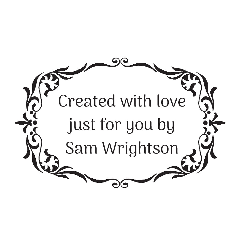 0469 E Ornate Frame - Personalised Rubber Stamp
