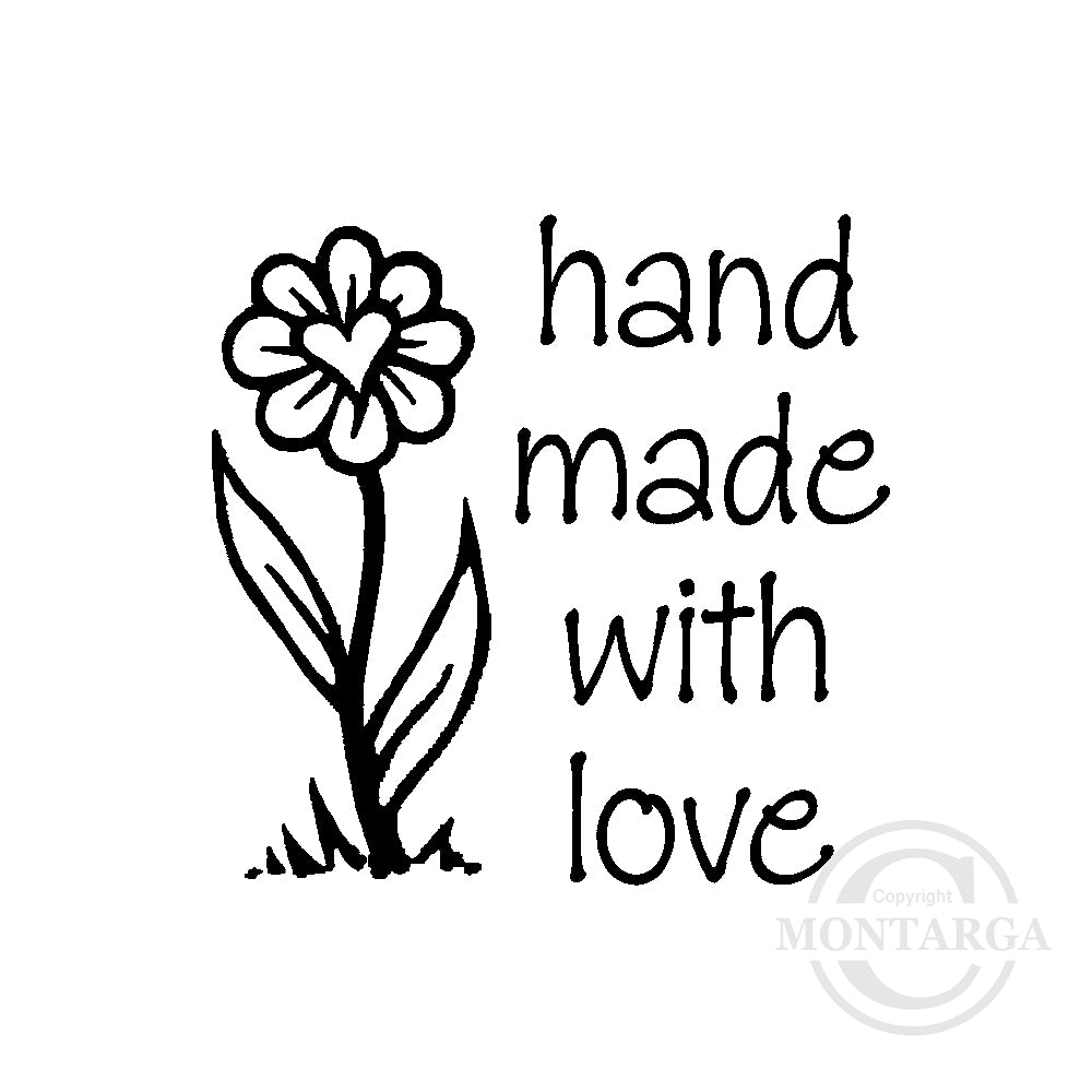 0475 C - Handmade With Love Rubber Stamp