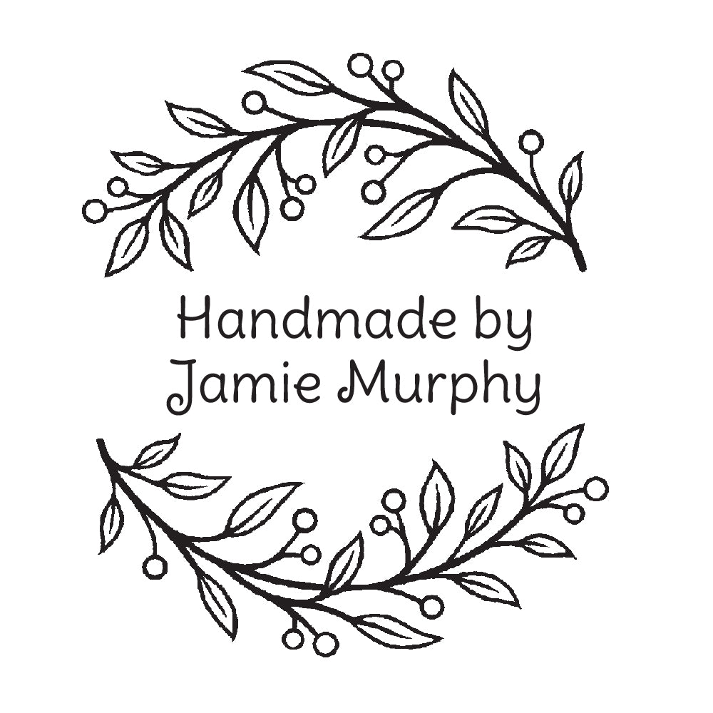 0502 D Sprig Frame - Personalised Rubber Stamp