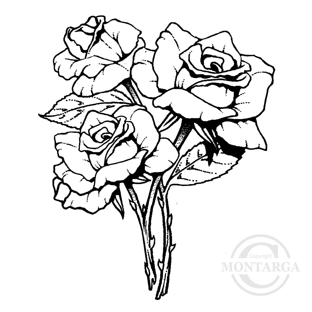 0542 G - Roses Rubber Stamp