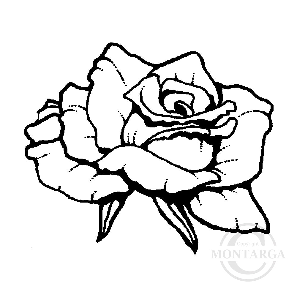 0577 A or C - Rose Head Rubber Stamp