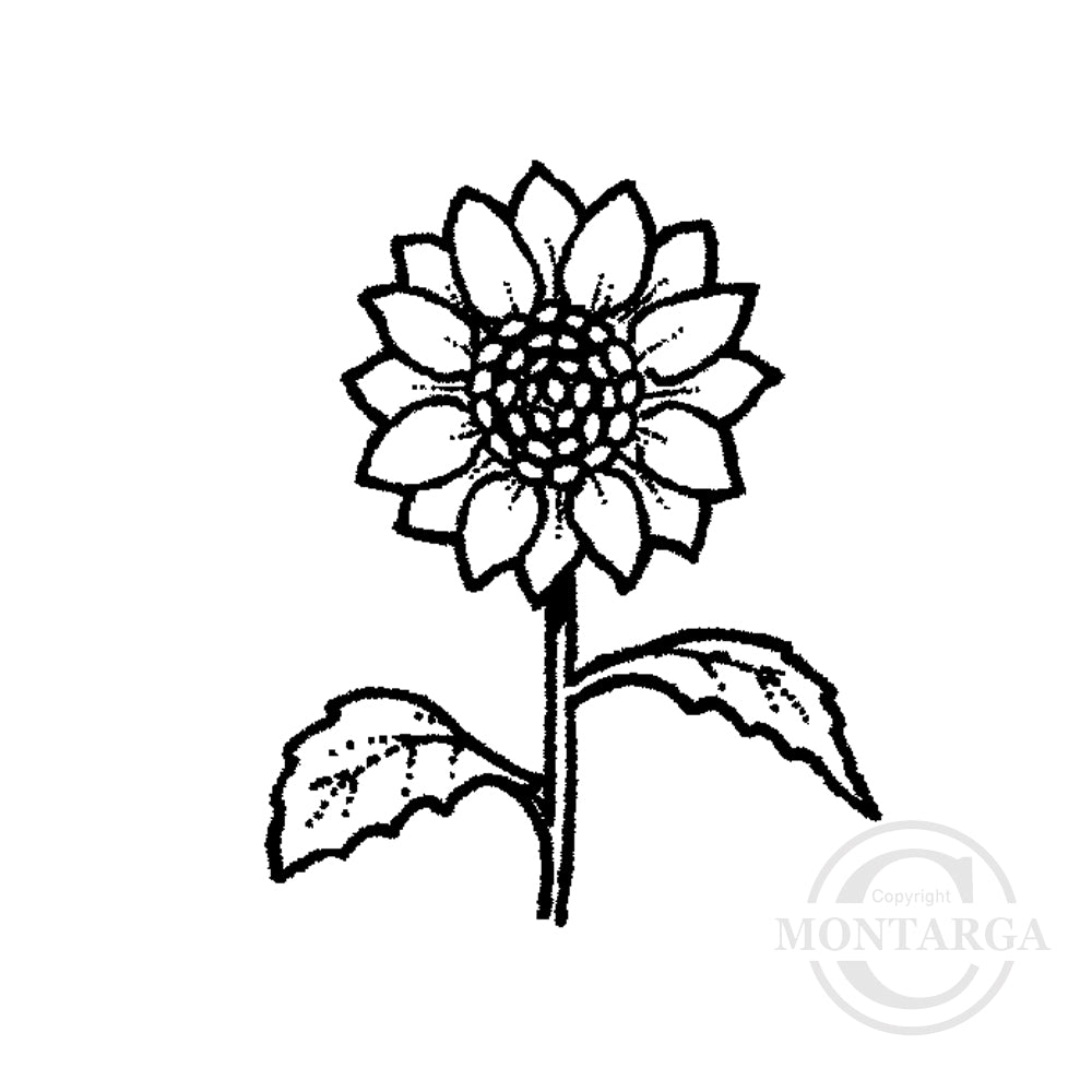 0621 A - Sunflower Rubber Stamp