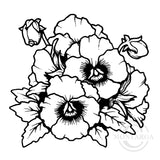 0627 C or G - Pansies Rubber Stamp