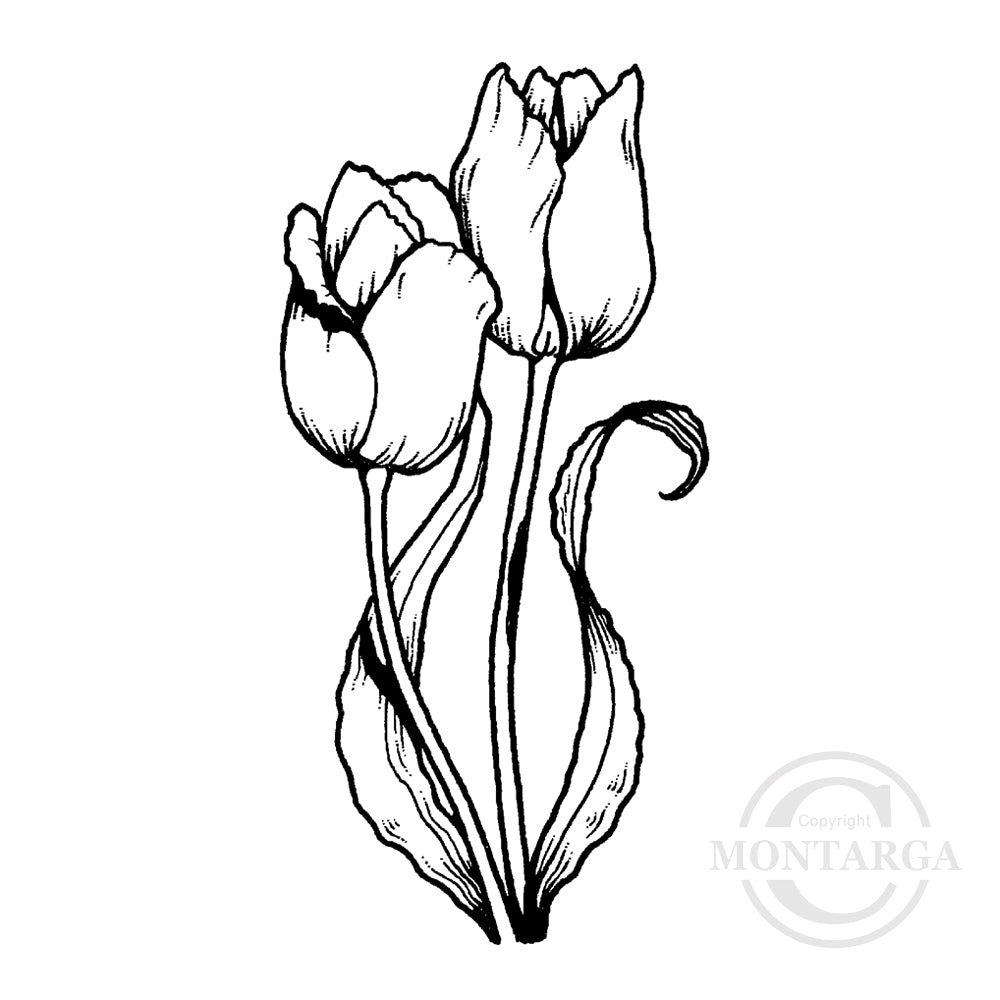 0629 FF - Tulips Rubber Stamp