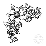 0632 F - Flowers Corner Rubber Stamp