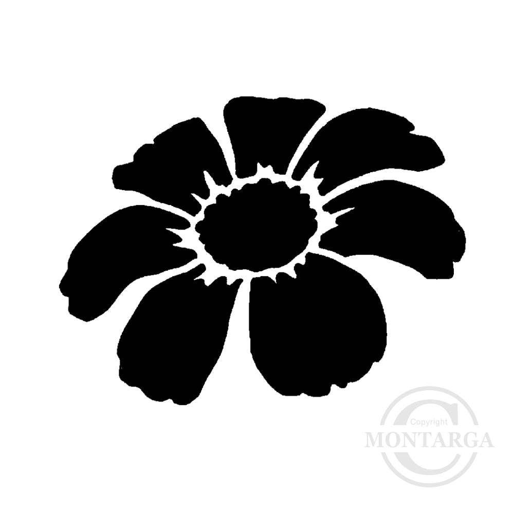 0650 A - Solid Flower Head Rubber Stamp