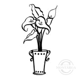 0683 FF - Vase of Lilies  Rubber Stamp