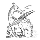 0830 F - Dragon Rubber Stamp