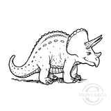 0843 D - Dinosaur Triceratops Rubber Stamp