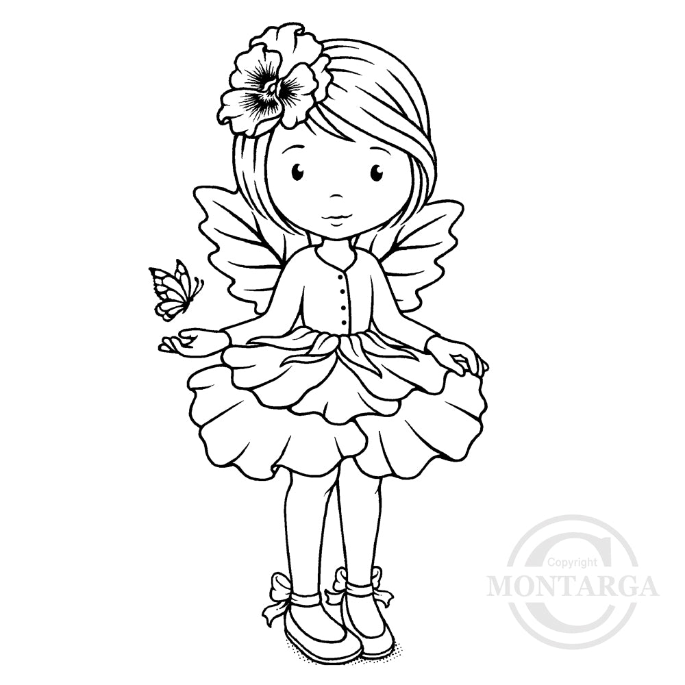 0872 GG - Pansy Fairy  Rubber Stamp