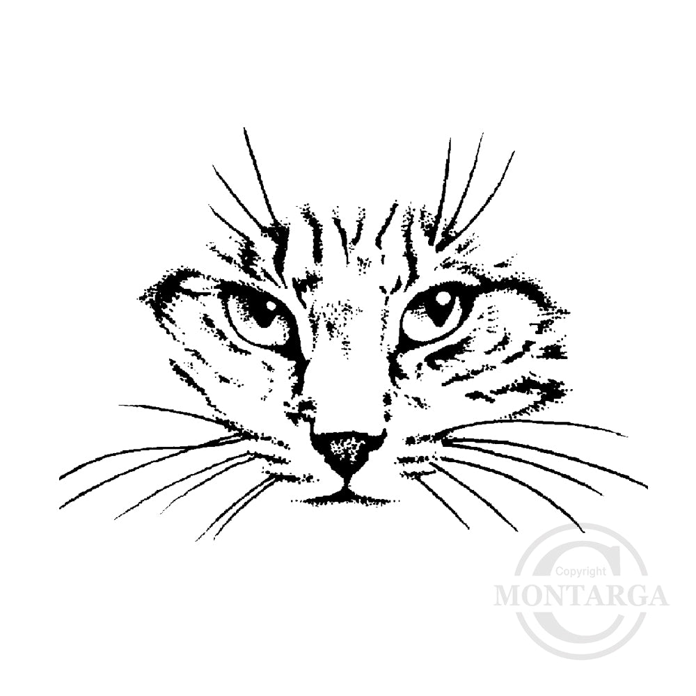 1017 F - Cat Face Rubber Stamp