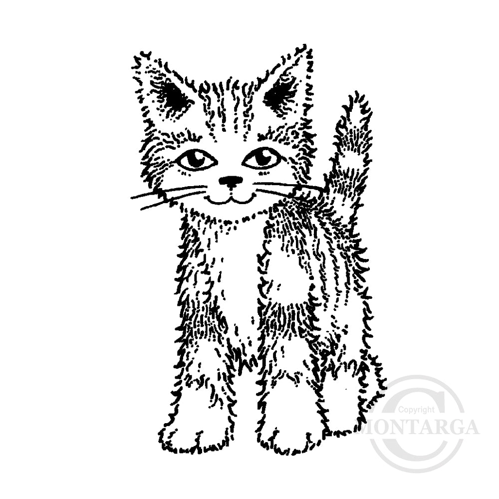 1022 C - Kitten Rubber Stamp