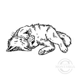 1048 E - Rolling Cat Rubber Stamp