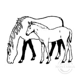 1217 G or D - Horses Rubber Stamp