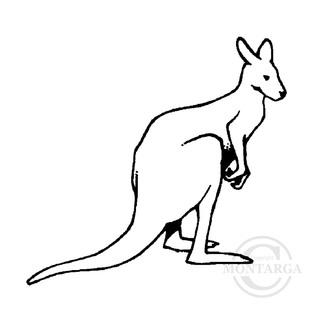 1233 D - Kangaroo Rubber Stamp