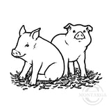 1245 D - Pigs Rubber Stamp