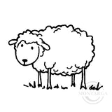 1283 E or B - Sheep Rubber Stamp