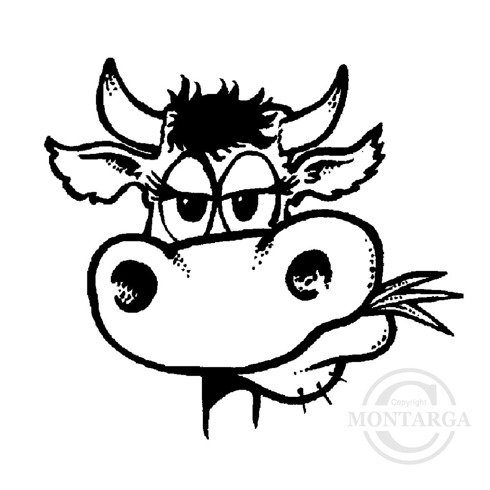 1292 G - Cow Head Rubber Stamp