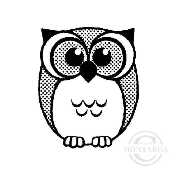 1300 A Owl Rubber Stamp