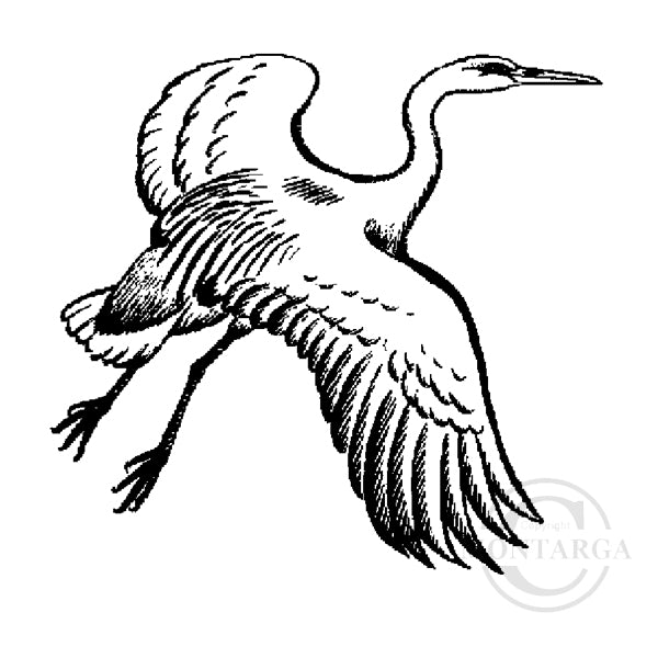 1317 C White Heron Rubber Stamp