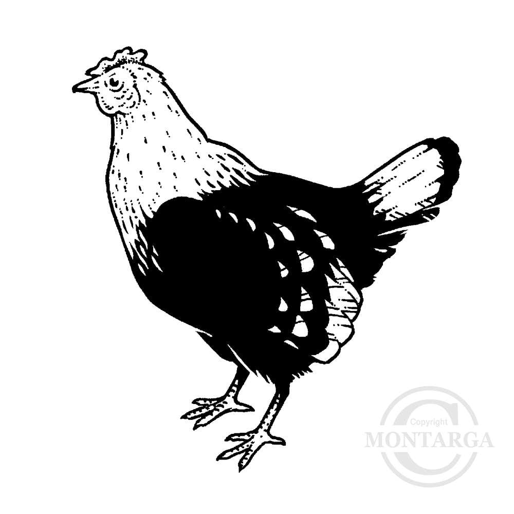 1341 C Chicken Hen Rubber Stamp