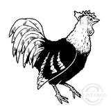 1346 D Rooster Rubber Stamp