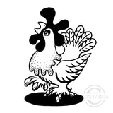 1361 D Rooster Rubber Stamp