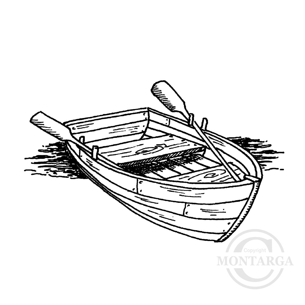 1482 E or GG - Row Boat Rubber Stamp