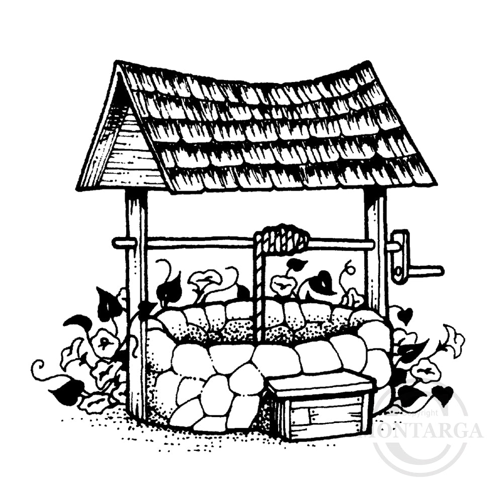 1620 F - Wishing Well Rubber Stamp