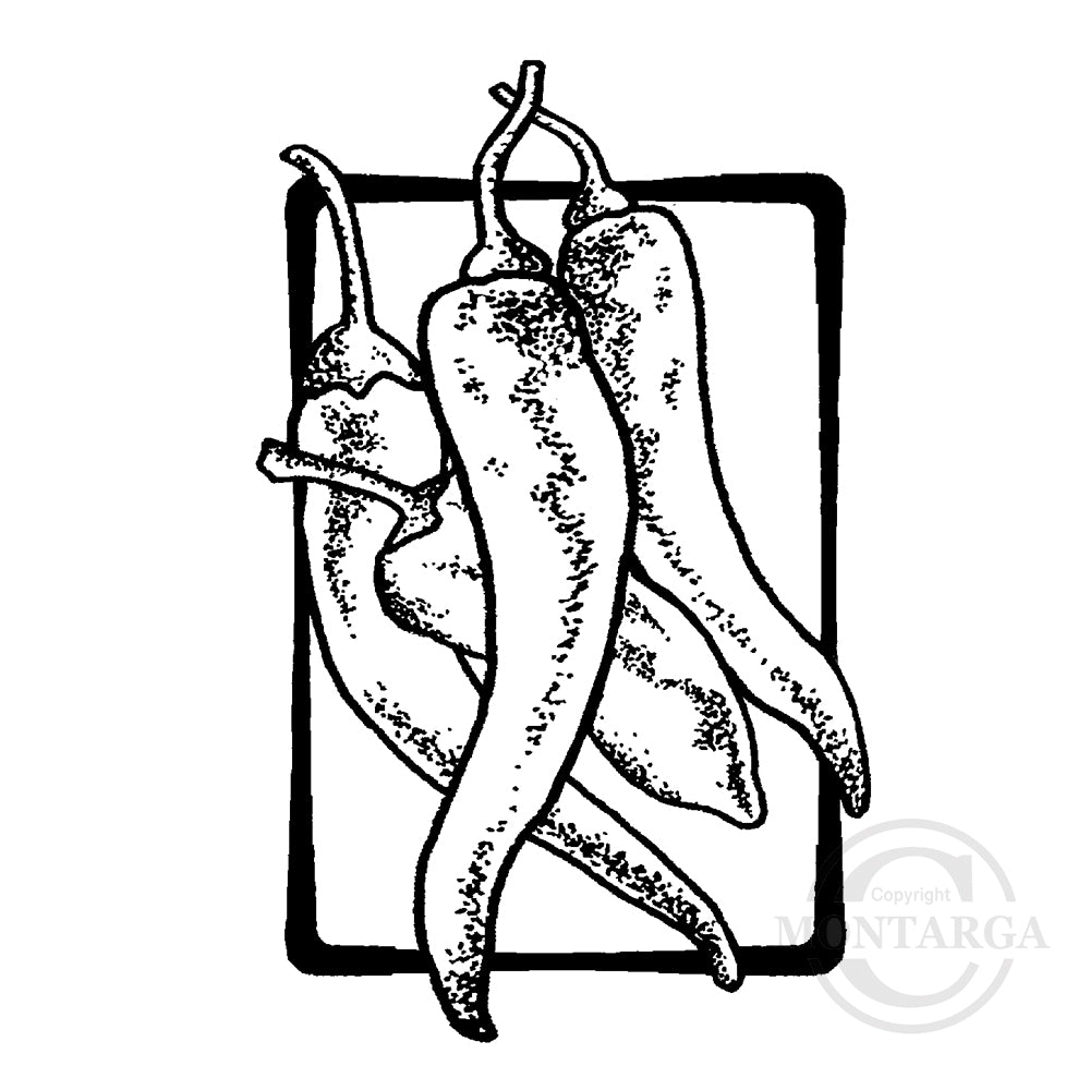 1652 E - Chilies Rubber Stamp