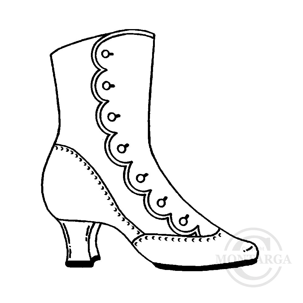 1667 C - Ladies Boot Rubber Stamp