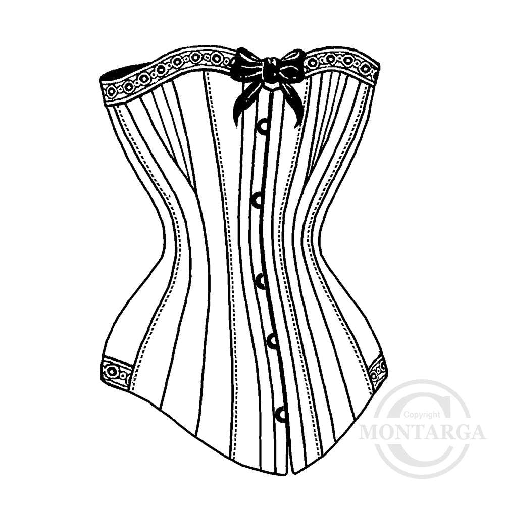 1673 E - Corset Rubber Stamp