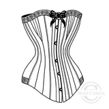 1673 E - Corset Rubber Stamp