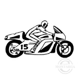 1715 E - Motorbike Rubber Stamp