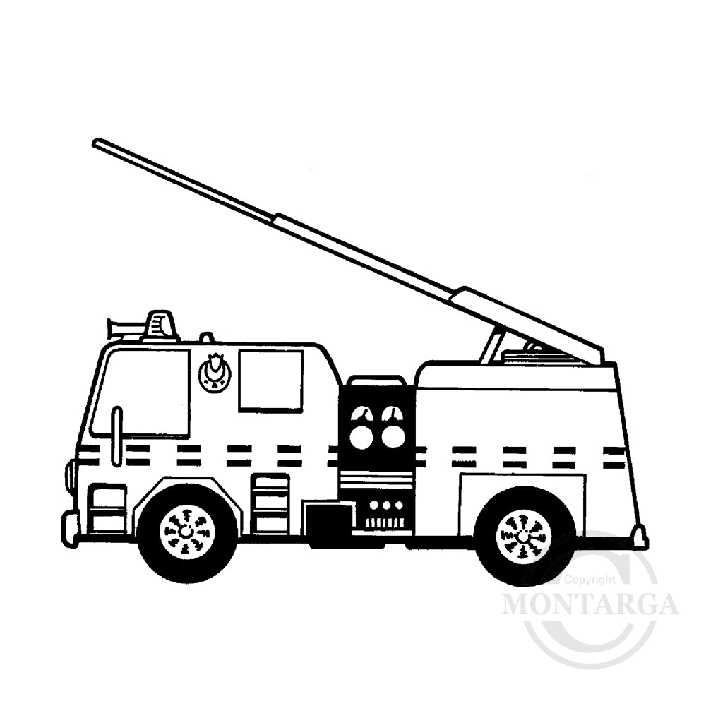 1725 D - Fire Truck Rubber Stamp