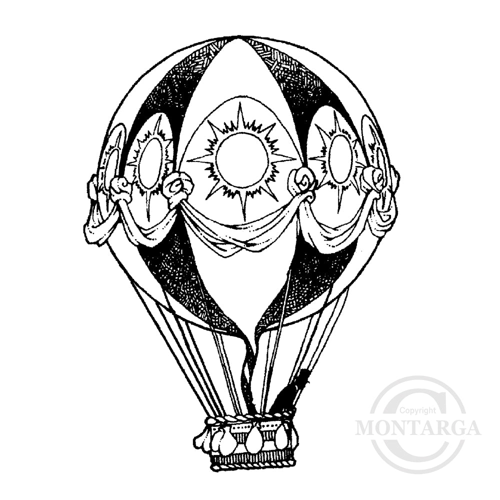 1736 F - Hot Air Balloon Rubber Stamp