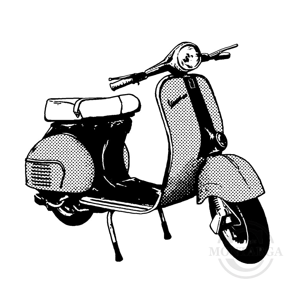 1758 F - Scooter Rubber Stamp