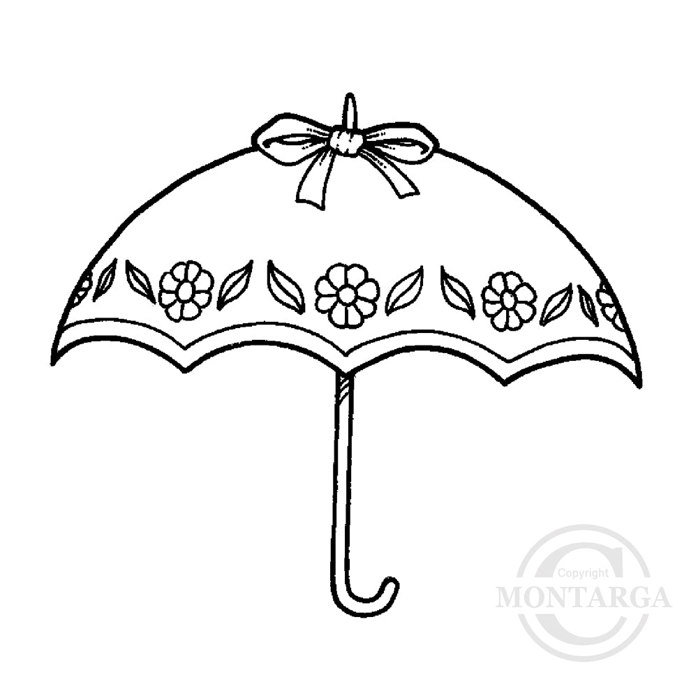 1843 F - Umbrella Rubber Stamp