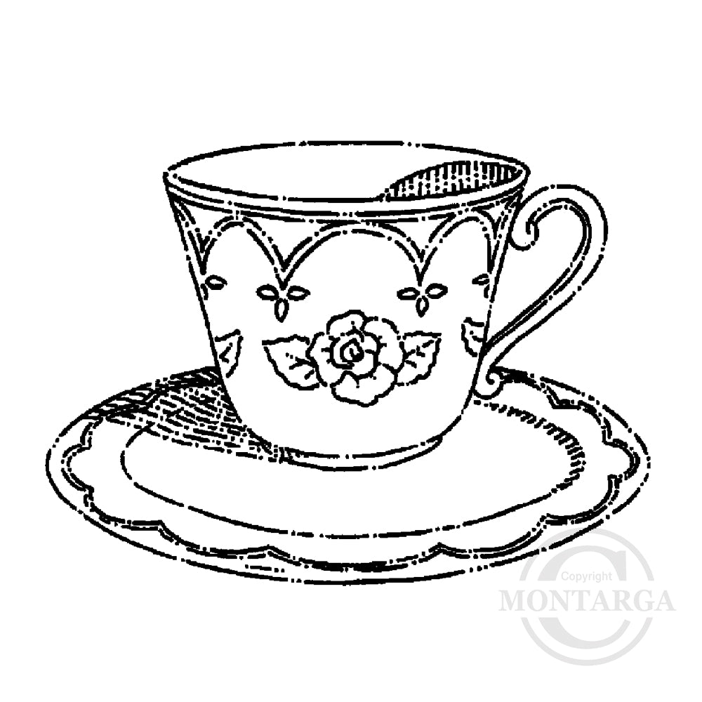 1856 D - Tea Cup Rubber Stamp